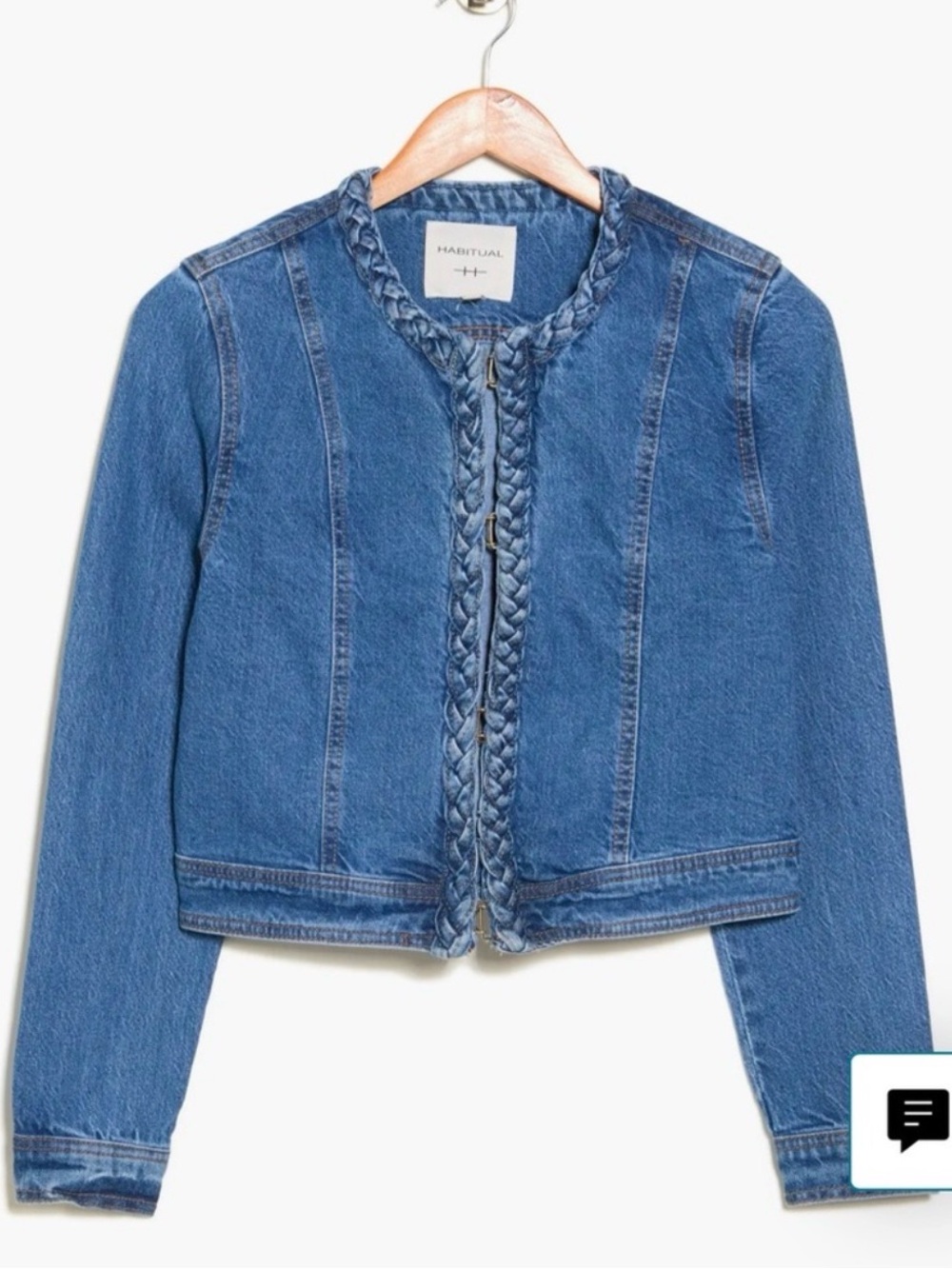 Habitual Blue Braided-Trim Denim Jacket